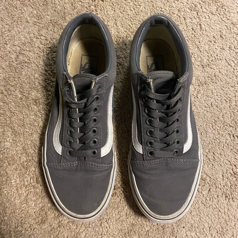 Grey Old Skool Vans - Mens 7, Womens 8.5